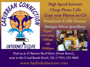 Caribbean Connection, Internet Cafe in San Pedro, Ambergris Caye 
