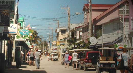 Front Street in San Pedro, Ambergris Caye, Belize