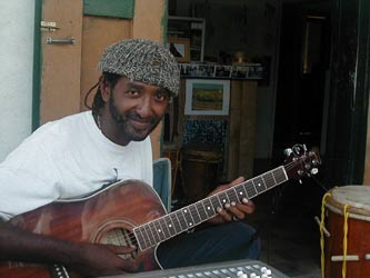 Oscar Burke at 'Rosewood End of the Line Recording' on Front Street in Punta Gorda, Toledo, Belize