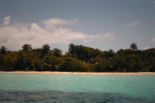 West Snake Caye, an uninhabited island in the Port of Honduras Marine Reserve in southern Belize.