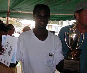 The overall winner 'Best Boat' at the 2004 Placencia Lobsterfest Captain Alfred Williams of the 'Yelling Wind'.