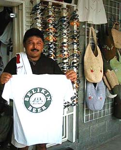 Very friendly salesman work at the many small shops inside the tourist village. 